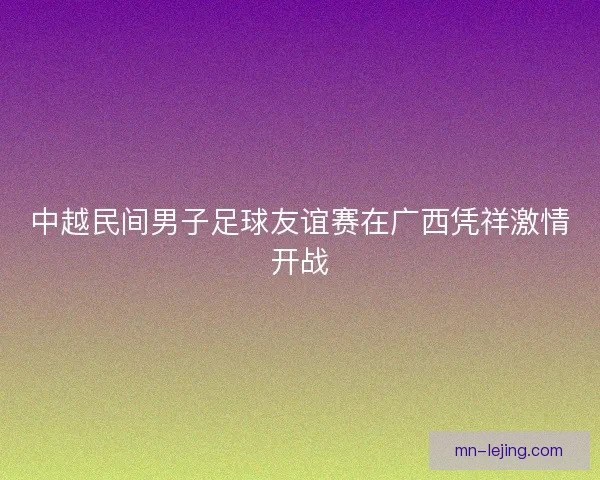 中越民间男子足球友谊赛在广西凭祥激情开战 中越民间男子足球友谊赛在广西凭祥激情开战